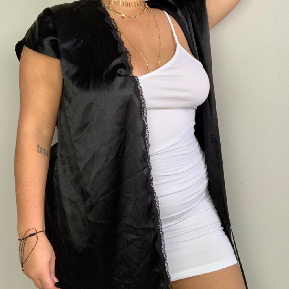 Victoria’s Secret black satin robe